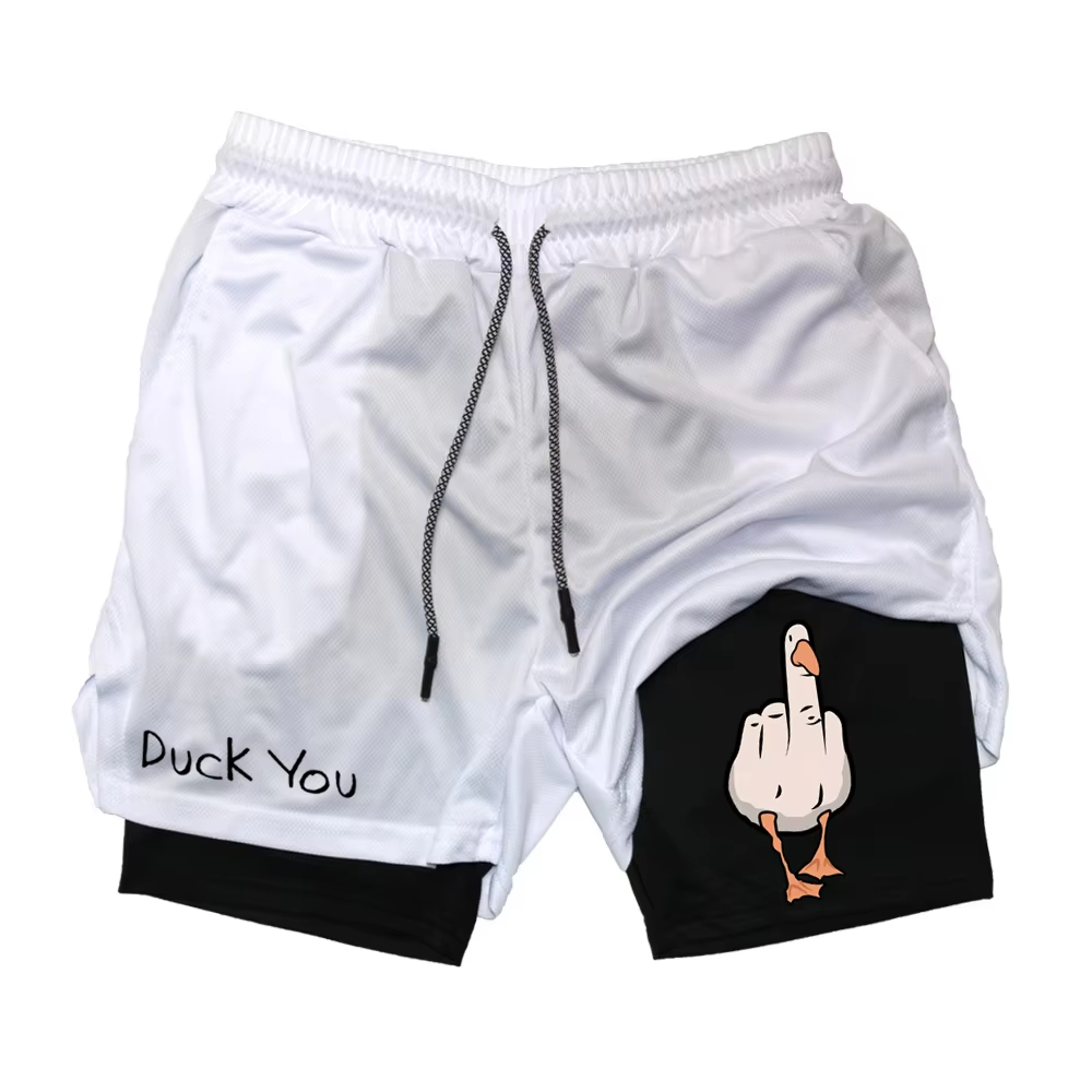 Letter Tray Desk - Zomermode Cartoon Duck Print Herenshorts Dubbellaags