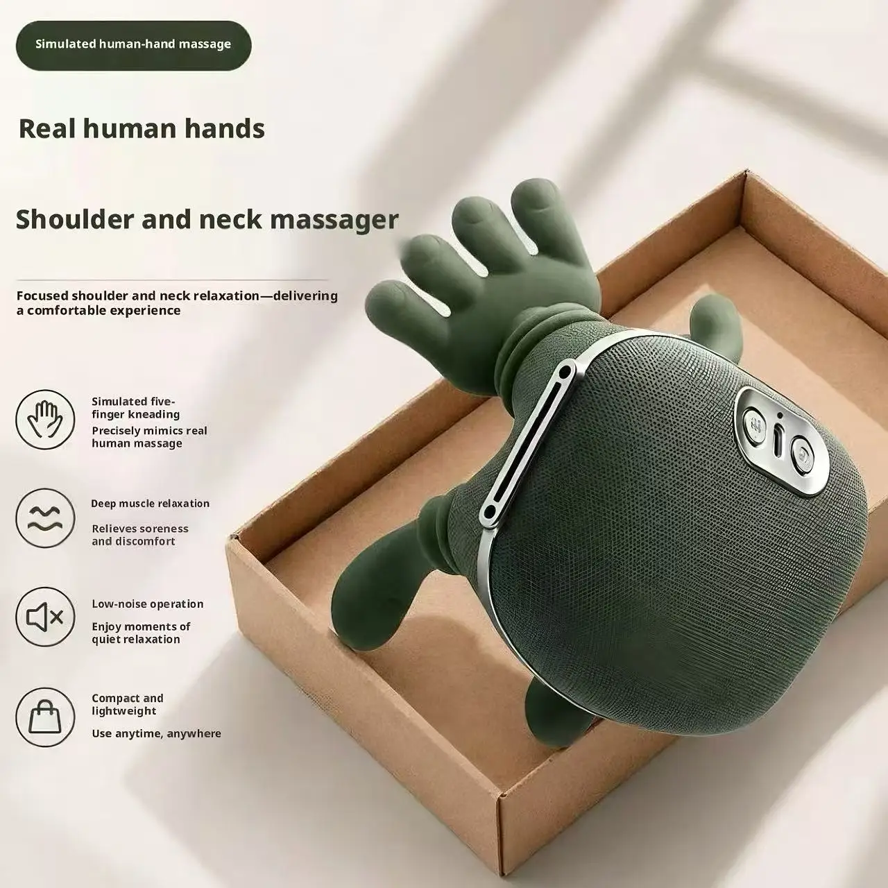 Home Office Simulator - Gesimuleerd menselijk handmassageapparaat Cervicale taille-rugontspanner Draagbare