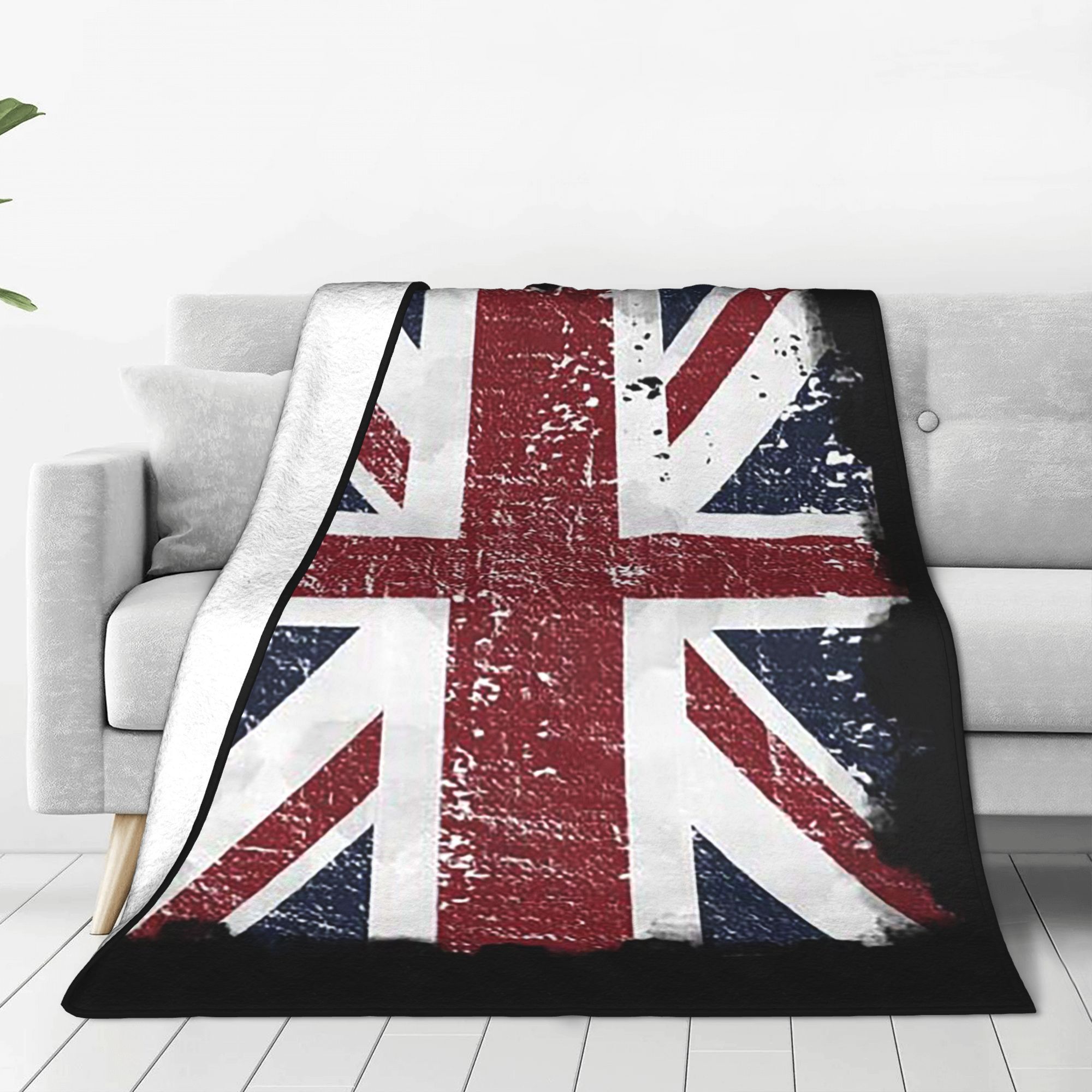 Home Office Uk - Verontruste Britse vlag zwart grijs Union