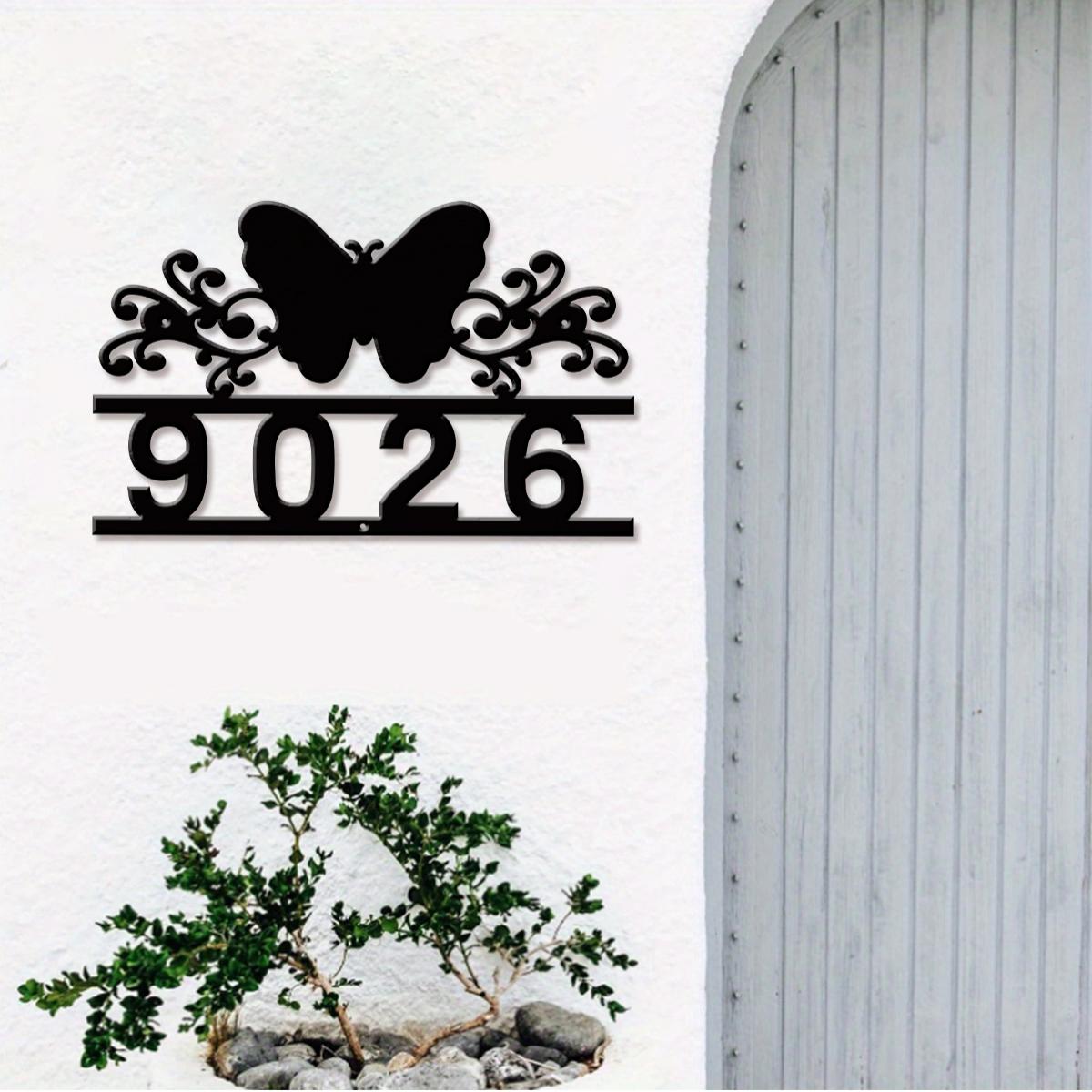 Address Home Office - 1Pc Aangepaste vlinder metalen straatadresnummerbord, ideaal