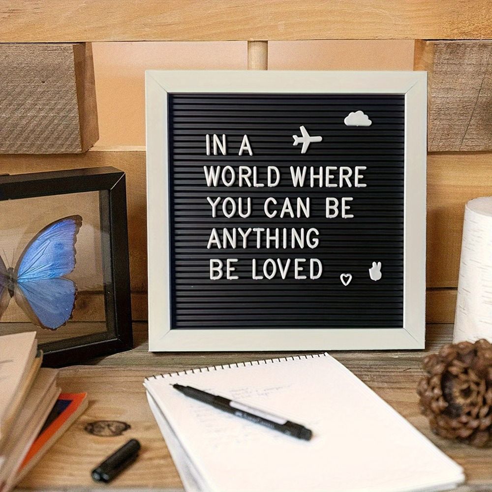 Letter Tray Desk - Multifunctioneel houten berichtenbord met verwisselbare symbolen,
