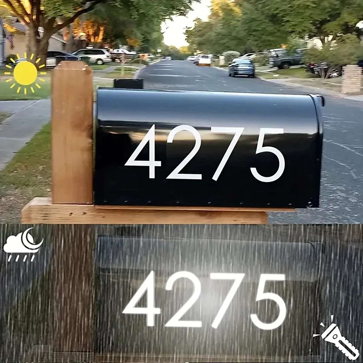 Address Home Office - Reflecterende digitale stickers, brievenbasstickers en reflecterende