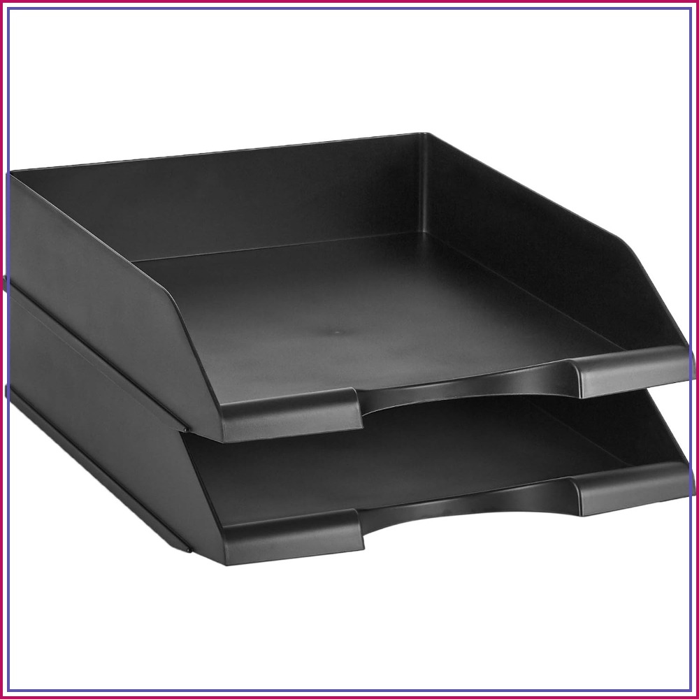 Letter Tray Desk - Stapelbare bureau-organizer, 2-pack brievenbak voor papieren