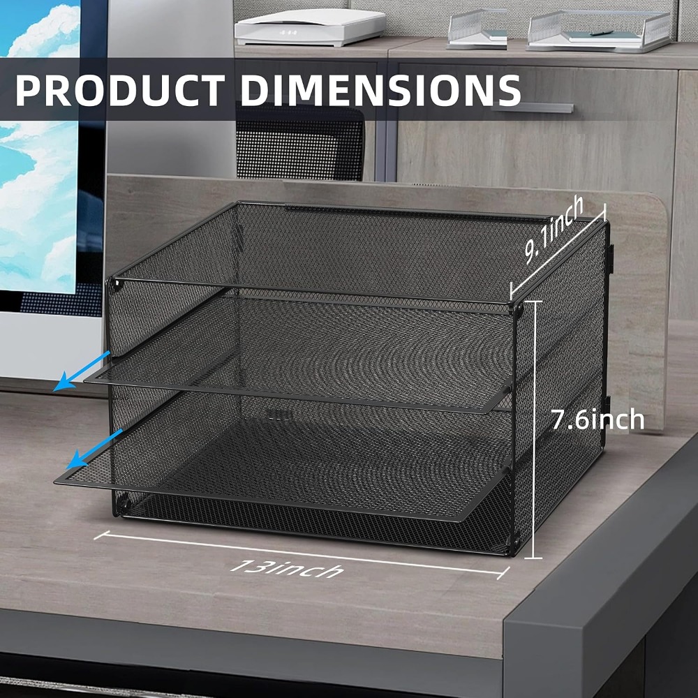 3-laags mesh-briefbak voor op  - Letter Tray Desk recensie en prijs