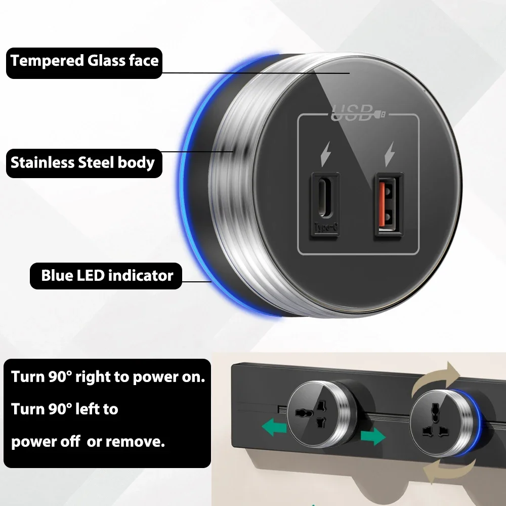 Stopcontact met stalen frame,  - Home Office Uk recensie en prijs